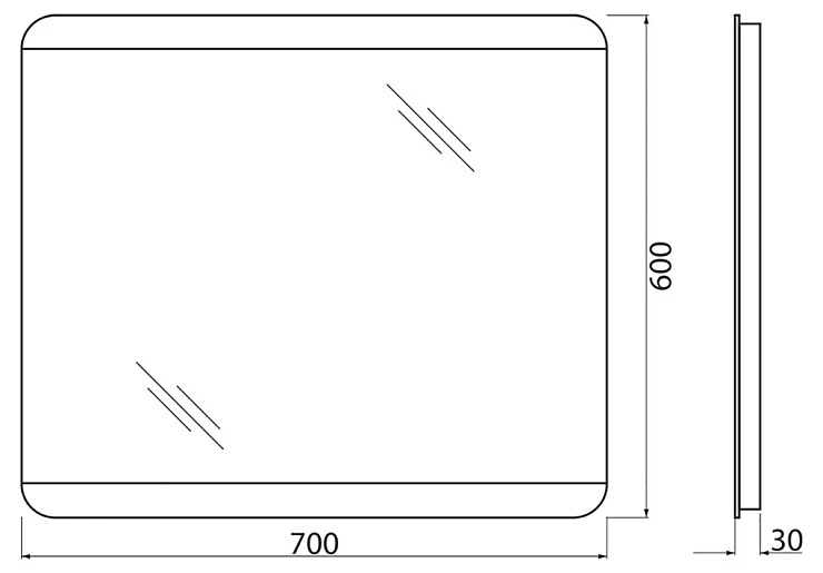 Зеркало BelBagno 70 SPC-CEZ-700-600-LED-BTN с подсветкой