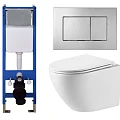 Комплект инсталляции ZILI DO K012D 35см с унитазом ZS-046E-UQ3 и кнопкой 097J сатин