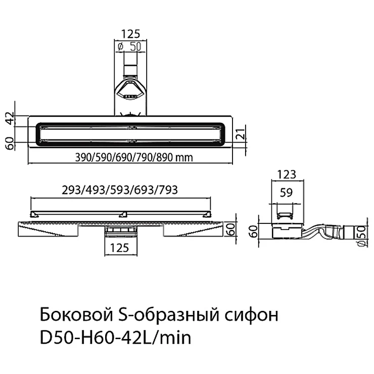 Душевой лоток Berges B1 Keramik 70 094118 бронза