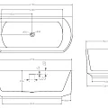 Акриловая ванна ABBER 170x75 AB9488-1.7 белая глянцевая