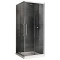 Душевой уголок ABBER Schwarzer Diamant 90х90см AG02090H профиль хром, стекло прозрачное