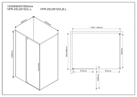Душевой уголок Vincea Slim VPR-2SL9012CLB-L черный матовый