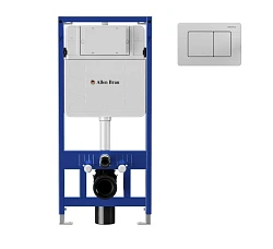 Система инсталляции для унитазов Allen Brau Pneumatic 9.11100.20 с кнопкой Infinity, никель браш