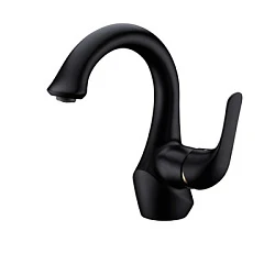 Смеситель для раковины Lemark Swan LM5406BG черный матовый / золото