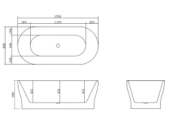 Акриловая ванна BelBagno 170x80 BB405-1700-800 белая глянцевая