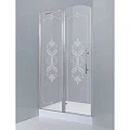 Душевая дверь Cezares 100см GIUBILEO-60/40-CP-Cr-R профиль хром, стекло прозрачное с узором