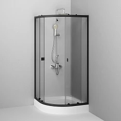 Душевой уголок AM.PM X-Joy 80x80см W88E-205-080BT64 профиль матовый черный, стекло прозрачное