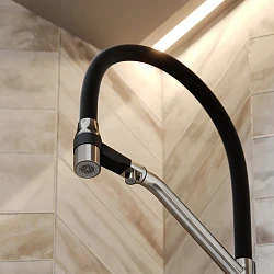 Смеситель для кухни Sancos Orta SC4008BN брашированный никель / черный