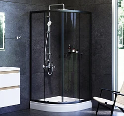 Душевой уголок AM.PM X-Joy 90x90см W88G-205-090BT профиль черный, стекло прозрачное