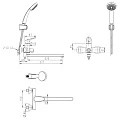 Смеситель для ванны с душем Bravat Drop F64898C-LB хром