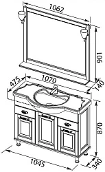 Мебель для ванной Aquanet Тесса 105 жасмин/сандал