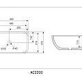 Раковина накладная ABBER Rechteck AC2200MG серая матовая