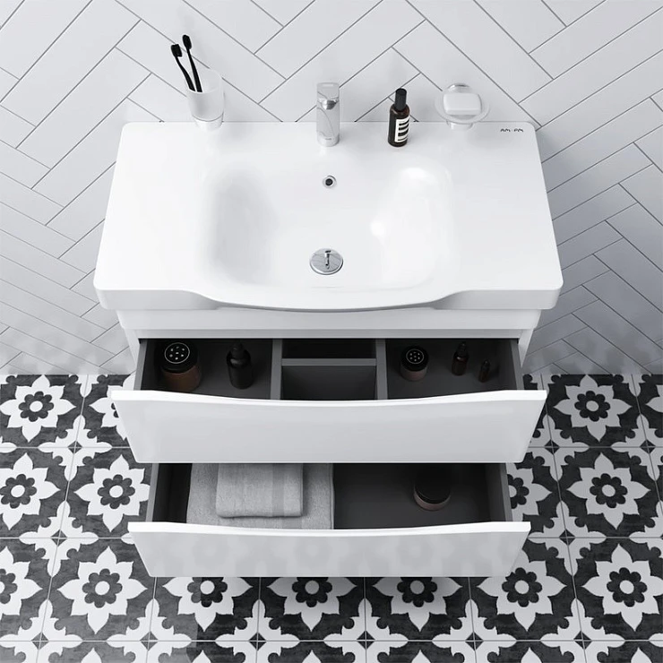 Тумба с раковиной AM.PM Like 80 белый глянец Тумба с раковиной AM.PM Like 80 белый глянец