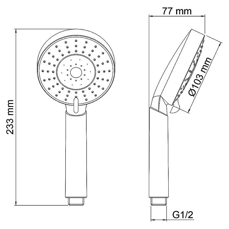 Душевая лейка Wasserkraft A032 пластик, хром