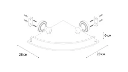 Полка Fixsen Style FX-41103A угловая, хром