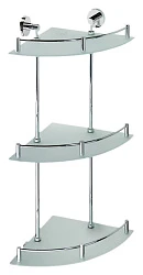 Полка Bemeta Omega 104202152 тройная, угловая, хром