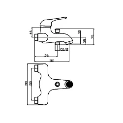Смеситель для ванны с душем Kordi LOWRENCE KD 7804 - C5 белый/золото