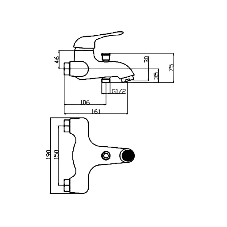 Смеситель для ванны с душем Kordi LOWRENCE KD 7804 - C5 белый/золото