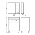 Тумба с раковиной Comforty Модена М 60 00001642CF белая