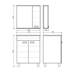 Тумба с раковиной Comforty Модена М 60 00001642CF белая