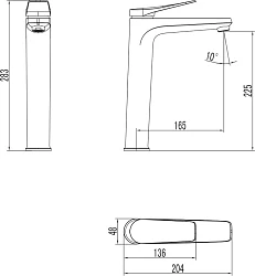 Смеситель для раковины Lemark Bronx LM3709GM графит