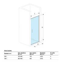 Душевая дверь в нишу Excellent Mazo 90см KAEX.3005.1010.9000.LP профиль хром, стекло прозрачное