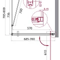 Душевой уголок BelBagno Marmi 70x80см MARMI-AH-1-70/80-C-Cr профиль хром, стекло прозрачное