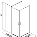 Душевой уголок Aquanet Cinetic 120х90см профиль хром, стекло прозрачное