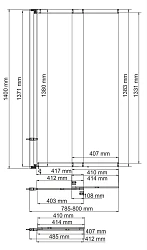 Шторка на ванну Wasserkraft Main 80x140см 41S02-80 профиль хром, стекло прозрачное