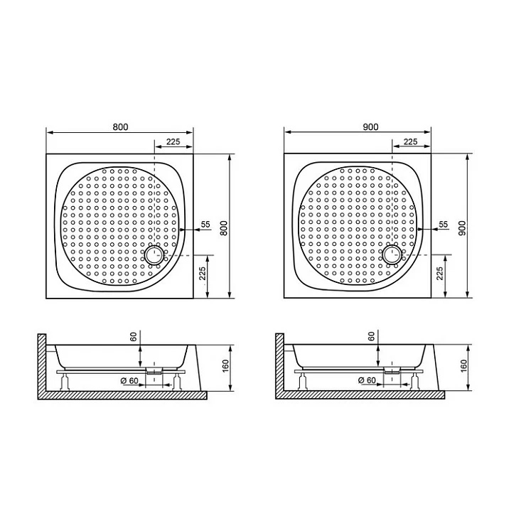 Душевой поддон RGW Acryl 90x90см 16180199-21 белый