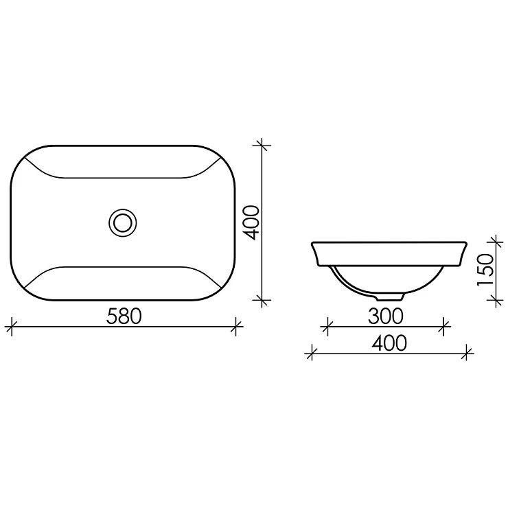 Раковина встраиваемая Ceramica Nova Element 60см CN6041 белая