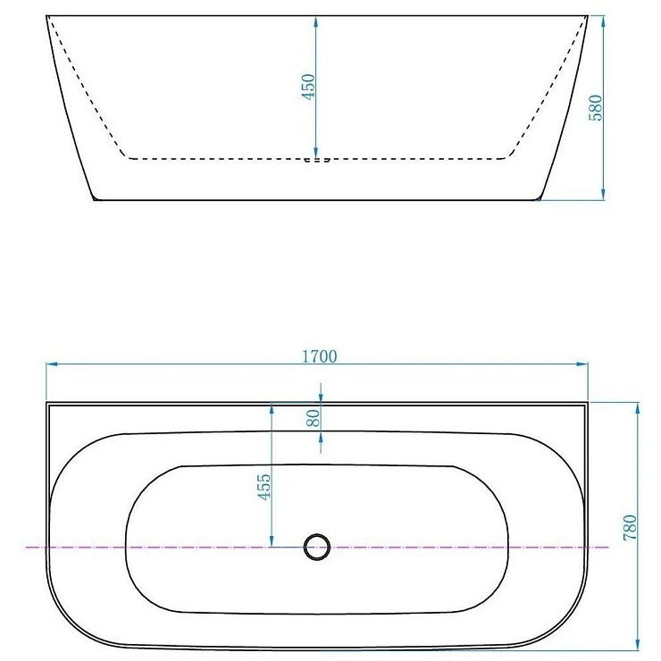 Акриловая ванна Allen Brau Priority 170x78 2.31003.20/PGM белая глянец, платиново-серый