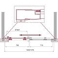 Душевая дверь в нишу BelBagno Uno 155 195-BF-1-155-P-Cr профиль хром, стекло рифленое