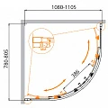 Душевой уголок Cezares Molveno 110x80см MOLVENO-RH-2-110/80-P-Cr профиль хром, стекло рифленое