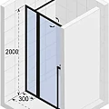 Душевая дверь в нишу RIHO 120см G005005121 профиль черный, стекло прозрачное
