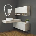 Тумба с раковиной Comforty Клеон 120 00-00000822CF дуб дымчатый, с левой белой столешницей