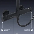 Душевая стойка Sancos Kanedo SC7100MB с термостатом, черная матовая