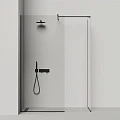 Душевая перегородка Salini ATRIO 90x220см 21101B профиль черный, стекло прозрачное