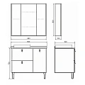 Тумба с раковиной Comforty Сорренто 90Н 00-00000821CF светло-серая, с антрацитовой столешницей