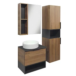 Зеркало-шкаф Comforty Штутгарт 60 00004151036CF дуб темно-коричневый