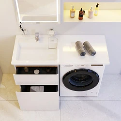 Раковина над стиральной машиной, левая, 120 см AM.PM X-Joy M85AWPL1201WG белая