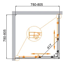 Душевой уголок Cezares Molveno 80x80см MOLVENO-A-2-80-C-Cr-IV профиль хром, стекло прозрачное