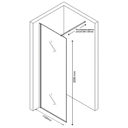Душевая стенка BERGES SKY 110x200см 064004 профиль хром, стекло прозрачное
