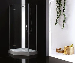 Душевой уголок Cezares Bergamo 100x100см BERGAMO-P-1-100-C-Cr-R-lV профиль хром, стекло прозрачное