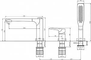 Смеситель BelBagno ANCONA-BVD3-CRM на борт ванны