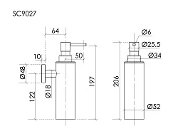 Дозатор Sancos Base SC9027GG вороненая сталь