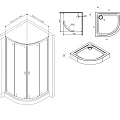 Душевой уголок AM.PM X-Joy 80x80см W88E-205-080BT профиль матовый черный, стекла прозрачные