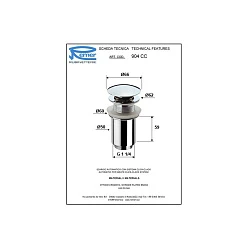 Донный клапан Remer RR 904CC хром