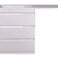 Тумба с раковиной Style Line Даллас 150 напольная, левая, белый глянец