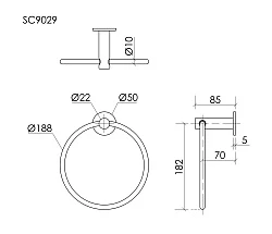 Полотенцедержатель Sancos Base SC9029GG кольцо, вороненая сталь